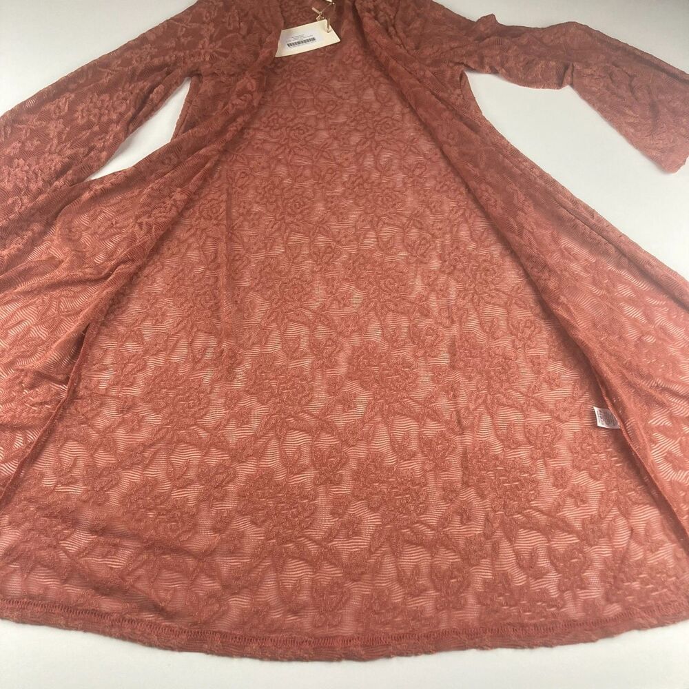Joyfolie MiaJoy Ximena Duster Girls 12 Terracotta Lace Long Cardigan Cottagecore